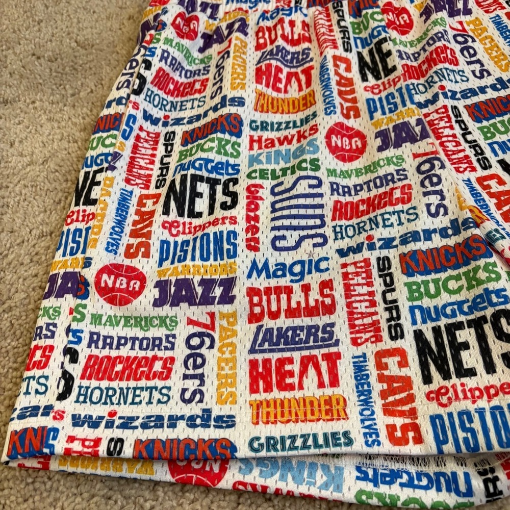 NBA Team Logo Print‎ Cotton Lined Shorts Men's Size Medium Drawstring NWOT